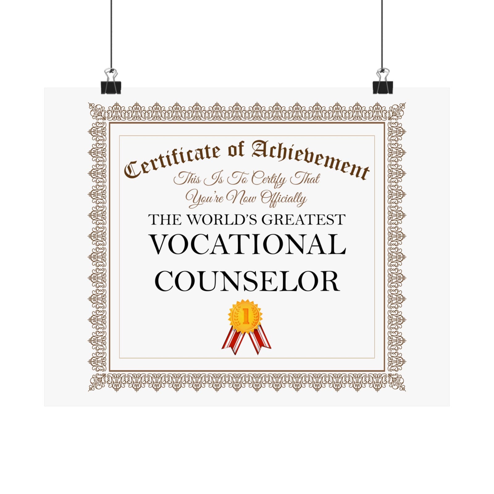 World's Greatest Vocational Counselor - 14 in x 11 in Matte Poster