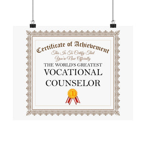 World's Greatest Vocational Counselor - 14 in x 11 in Matte Poster