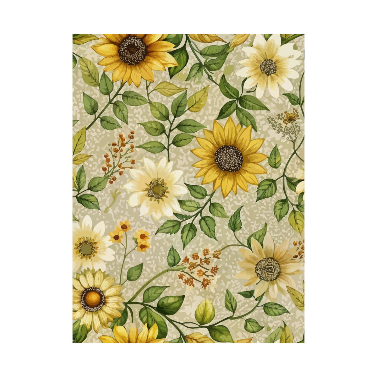 Folk Floral Pattern, Appalachian Inspired 02 - 18 in x 24 in Matte Poster