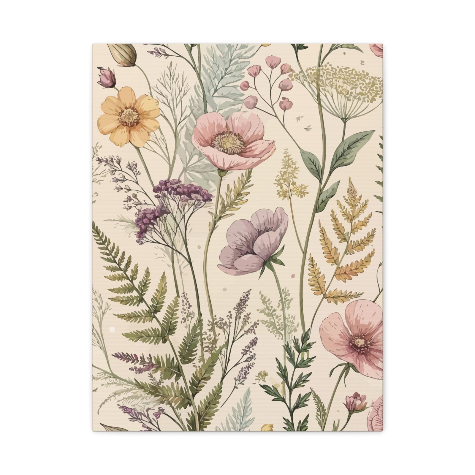 Wildflowers Pattern 052 - 18 in x 24 in Matte Canvas, Stretched, 1.25 in