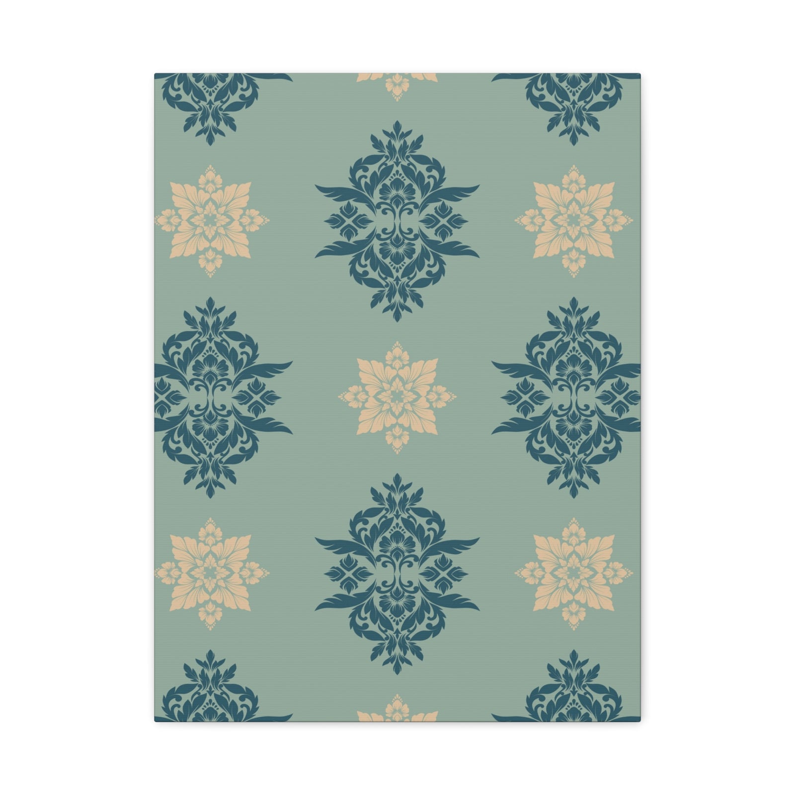 Damask Pattern 023 - 18 in x 24 in Matte Canvas, Stretched, 1.25 in
