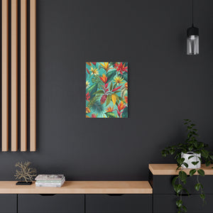 Folk Floral Pattern, Brazilian Inspired 03 - 18 in x 24 in Matte Canvas, Stretched, 1.25 in