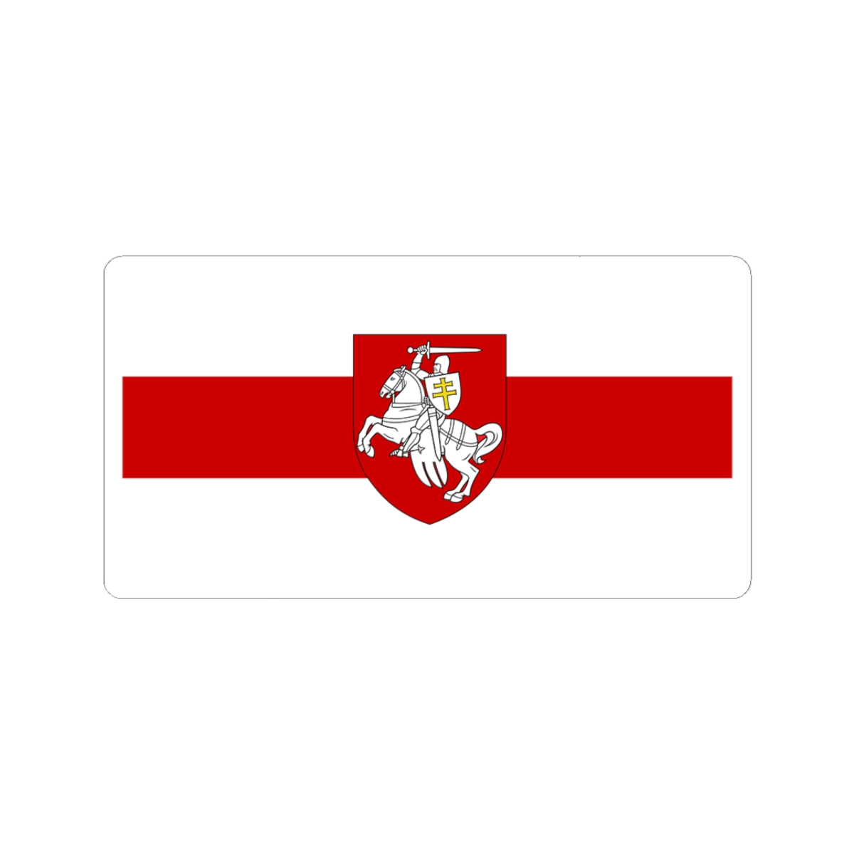 Pahonia And White-Red-White Flag (Belarus) - 3" x 3" Kiss-Cut Sticker
