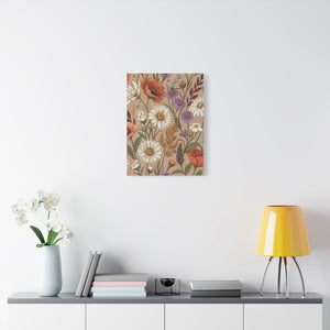 Wildflowers Pattern 095 - 18 in x 24 in Matte Canvas, Stretched, 1.25 in