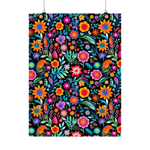 Mexican Floral Fiesta Pattern 060 - 18 in x 24 in Matte Poster