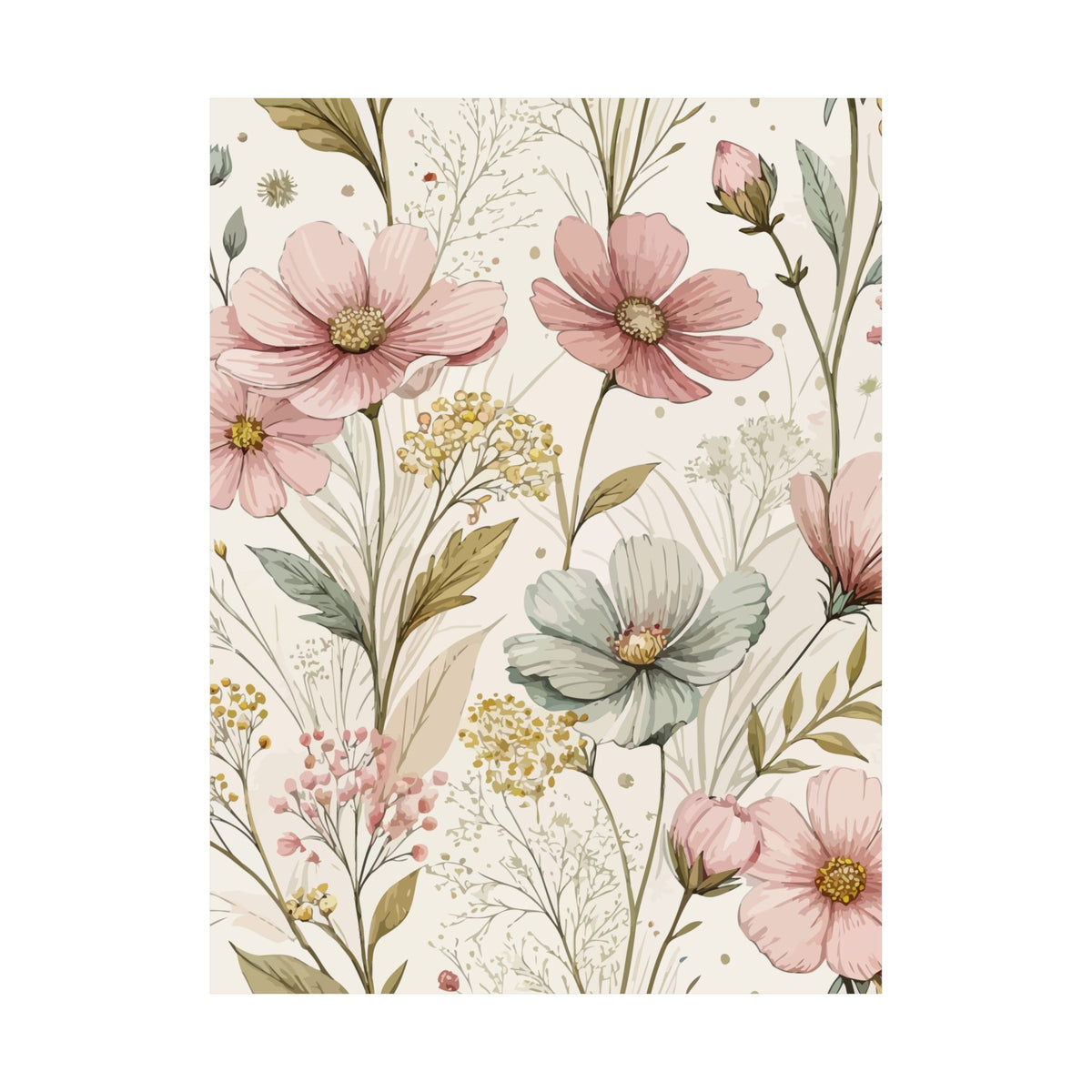 Wildflowers Pattern 152 - 18 in x 24 in Matte Poster