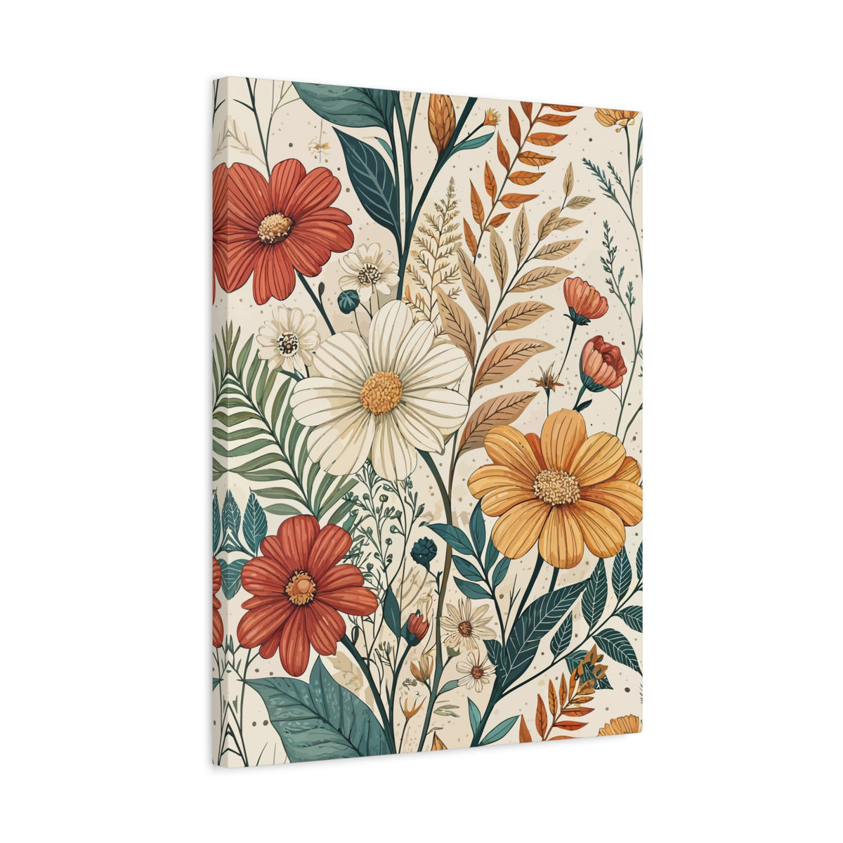 Wildflowers Pattern 069 - 18 in x 24 in Matte Canvas, Stretched, 1.25 in