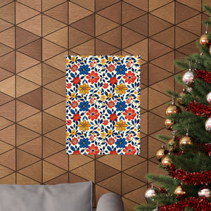 Mexican Floral Fiesta Pattern 042 - 18 in x 24 in Matte Poster