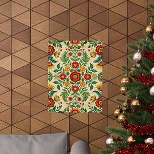 Folk Floral Pattern, Romanian Inspired 05 - 18 in x 24 in Matte Poster