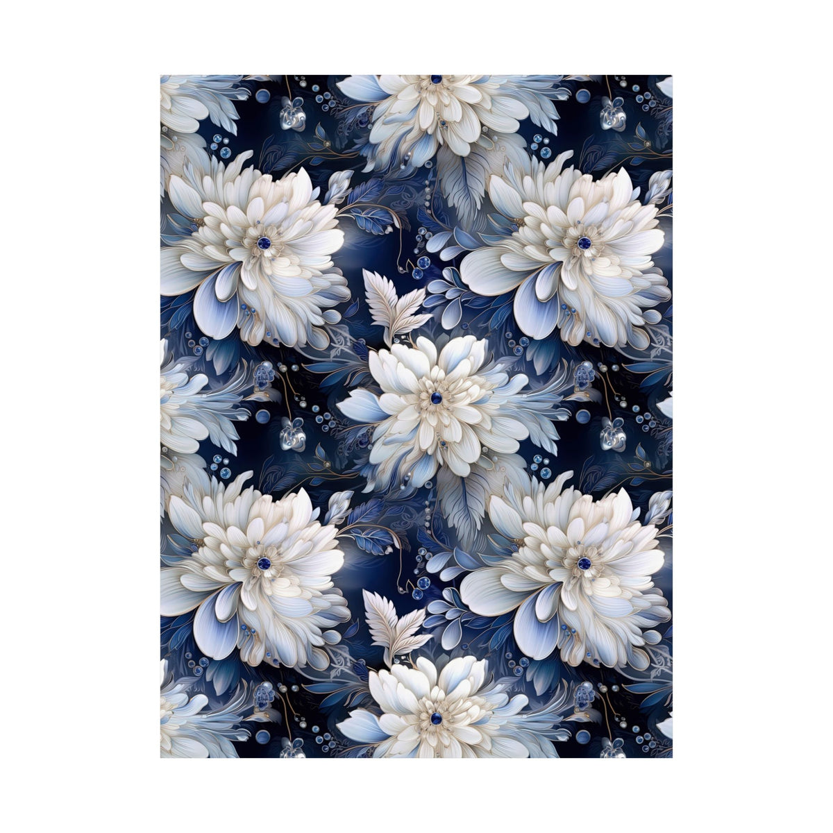 Nocturnal Bloom Pattern 009 - 18 in x 24 in Matte Poster
