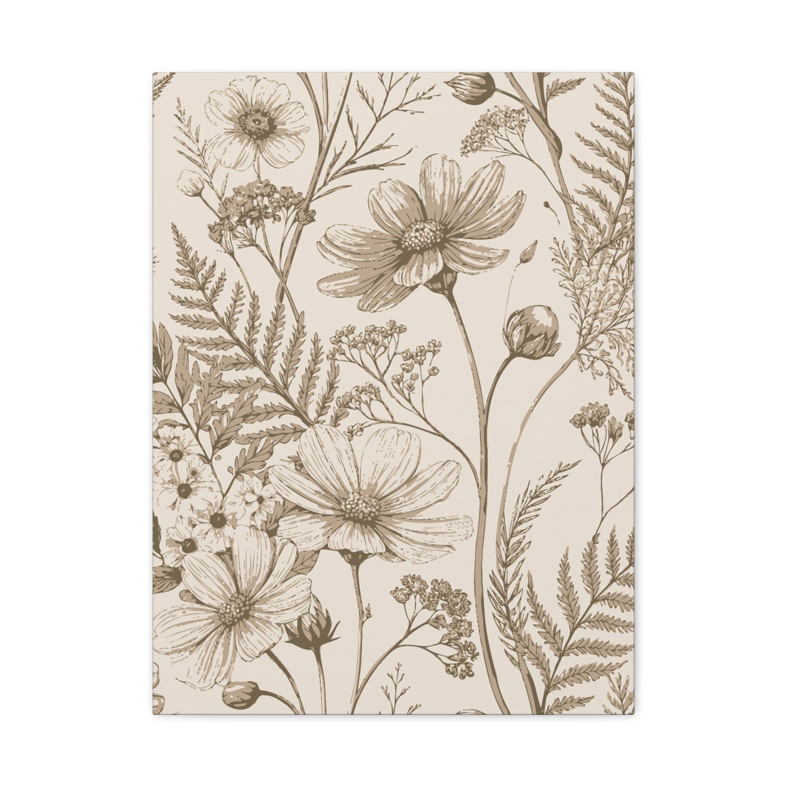 Wildflowers Pattern 091 - 18 in x 24 in Matte Canvas, Stretched, 1.25 in