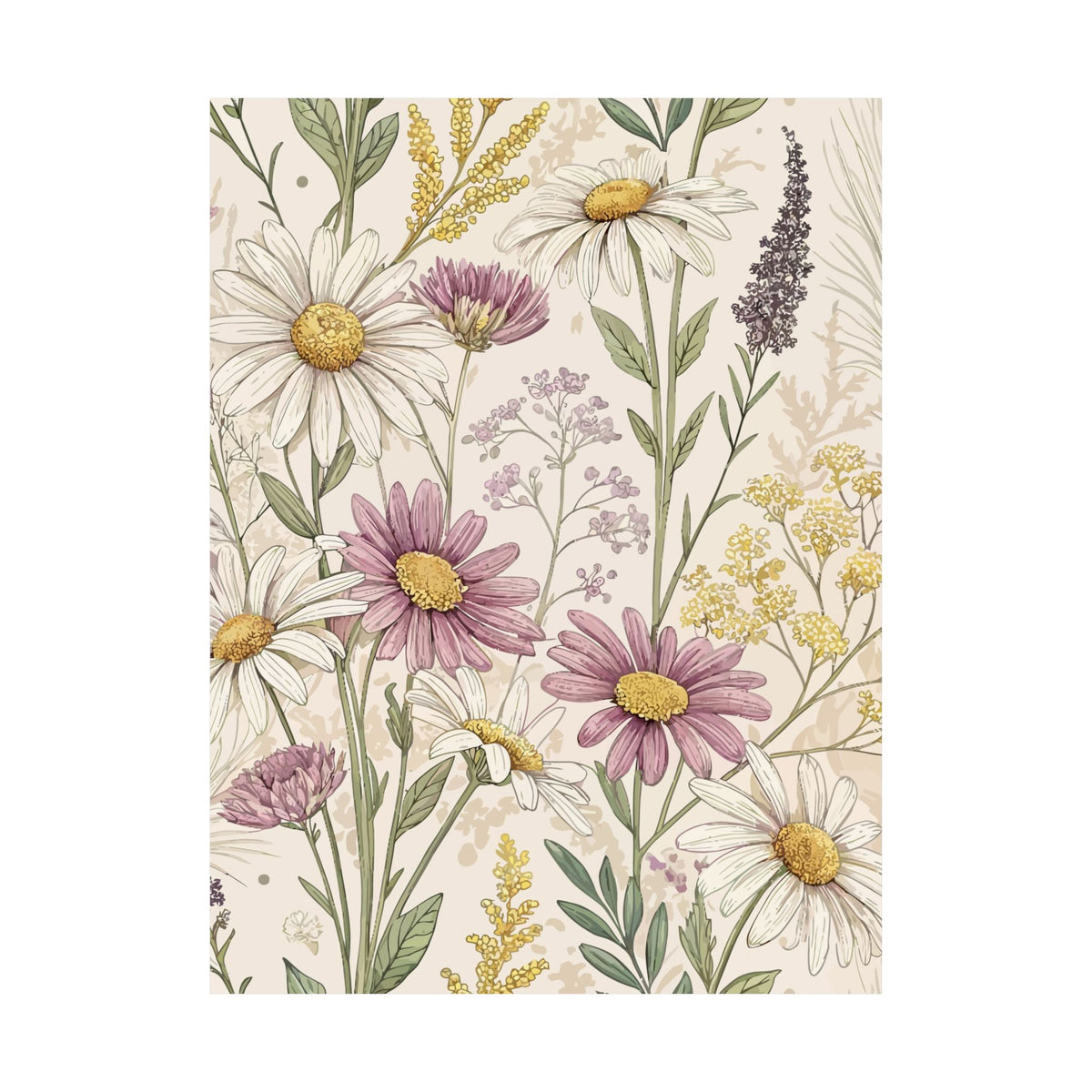Wildflowers Pattern 045 - 18 in x 24 in Matte Poster
