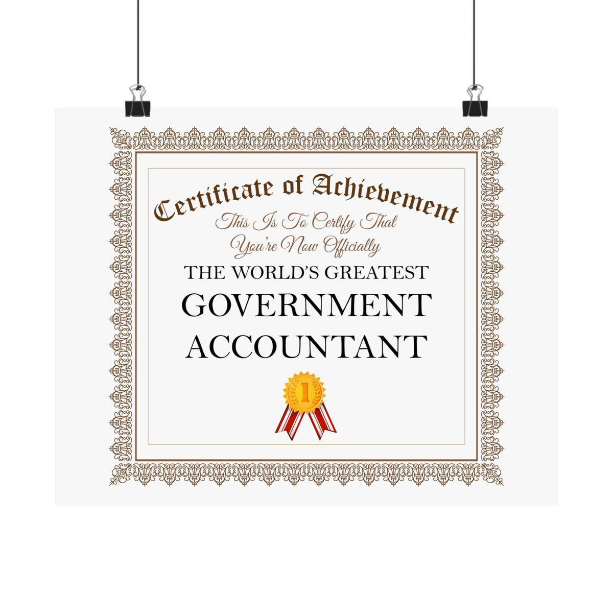 World's Greatest Government Accountant - 14 in x 11 in Matte Poster