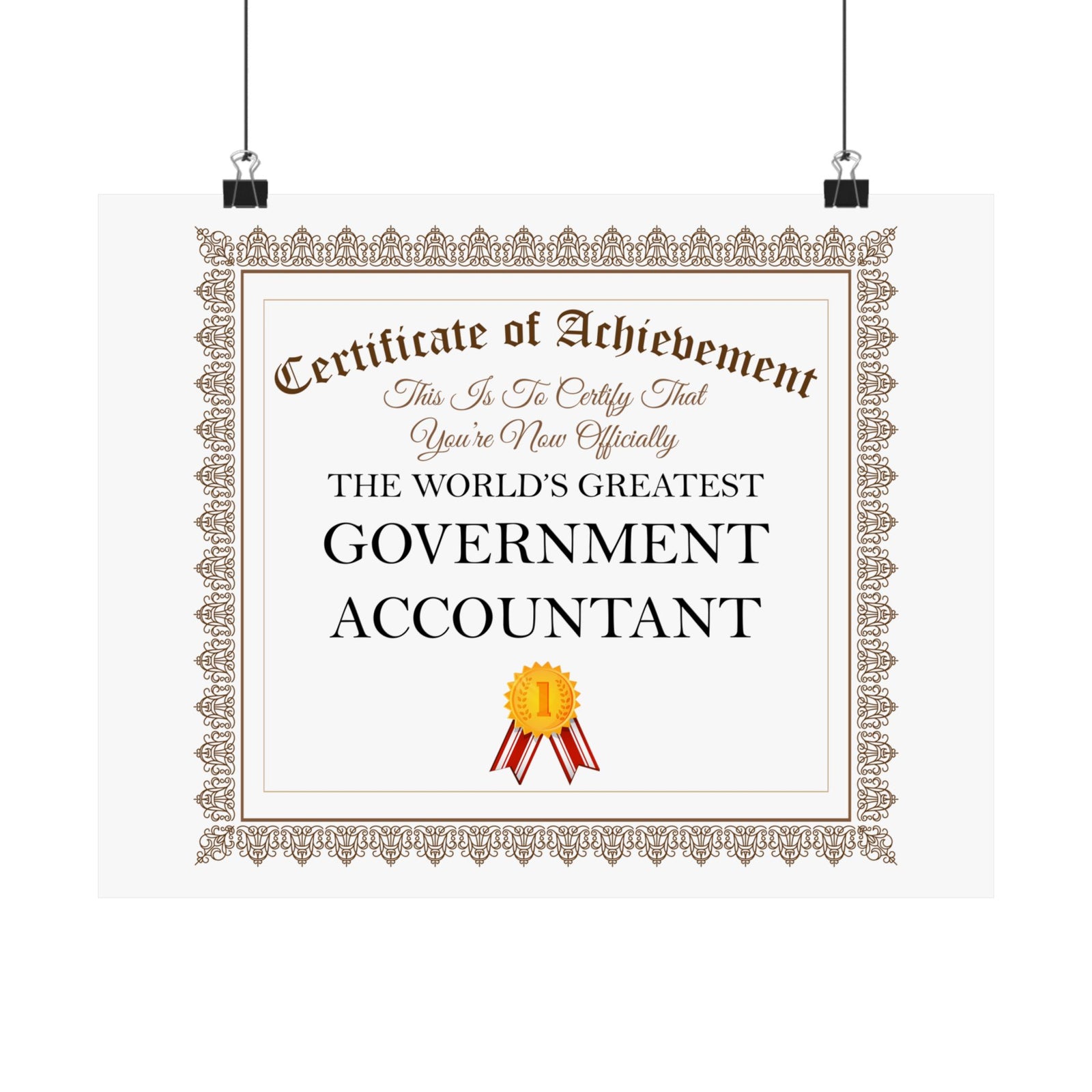 World's Greatest Government Accountant - 14 in x 11 in Matte Poster