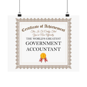 World's Greatest Government Accountant - 14 in x 11 in Matte Poster