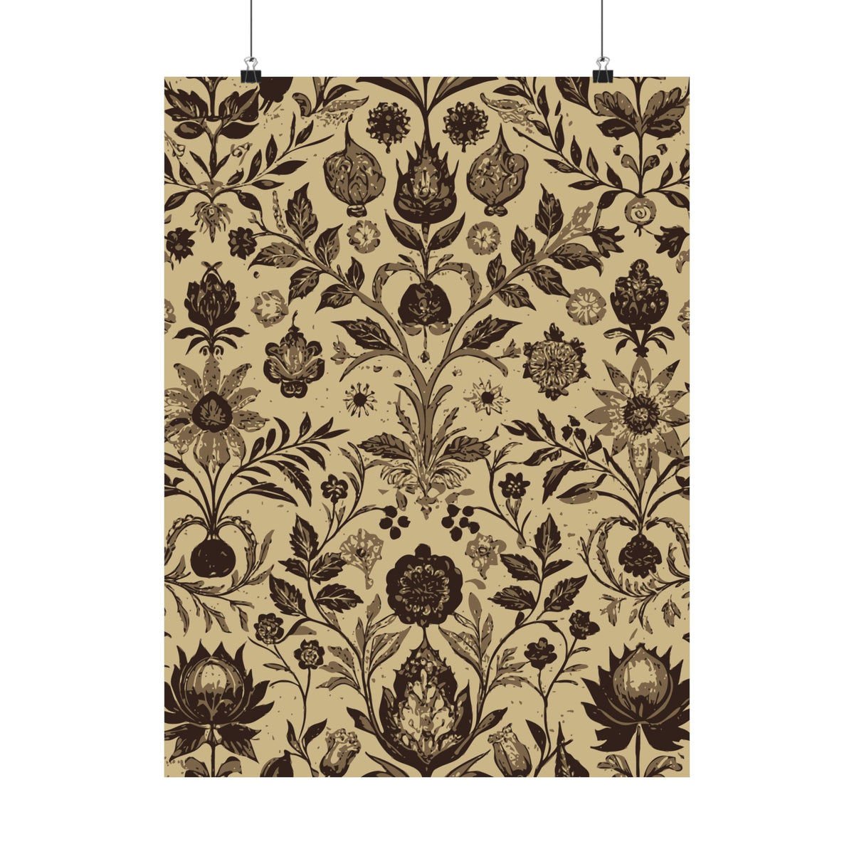 Folk Floral Pattern, Afghan Inspired 01 - 18 in x 24 in Matte Poster