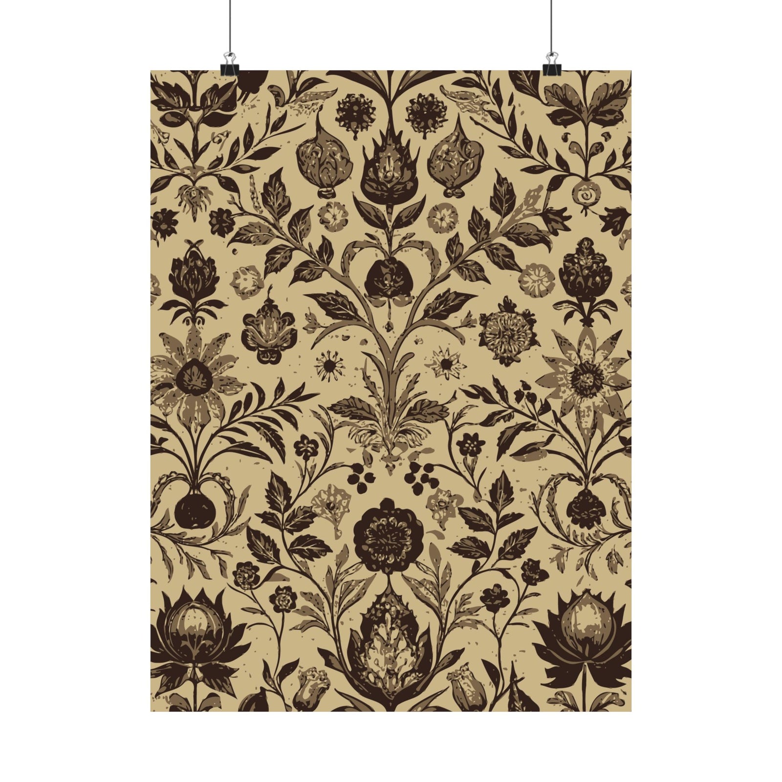 Folk Floral Pattern, Afghan Inspired 01 - 18 in x 24 in Matte Poster