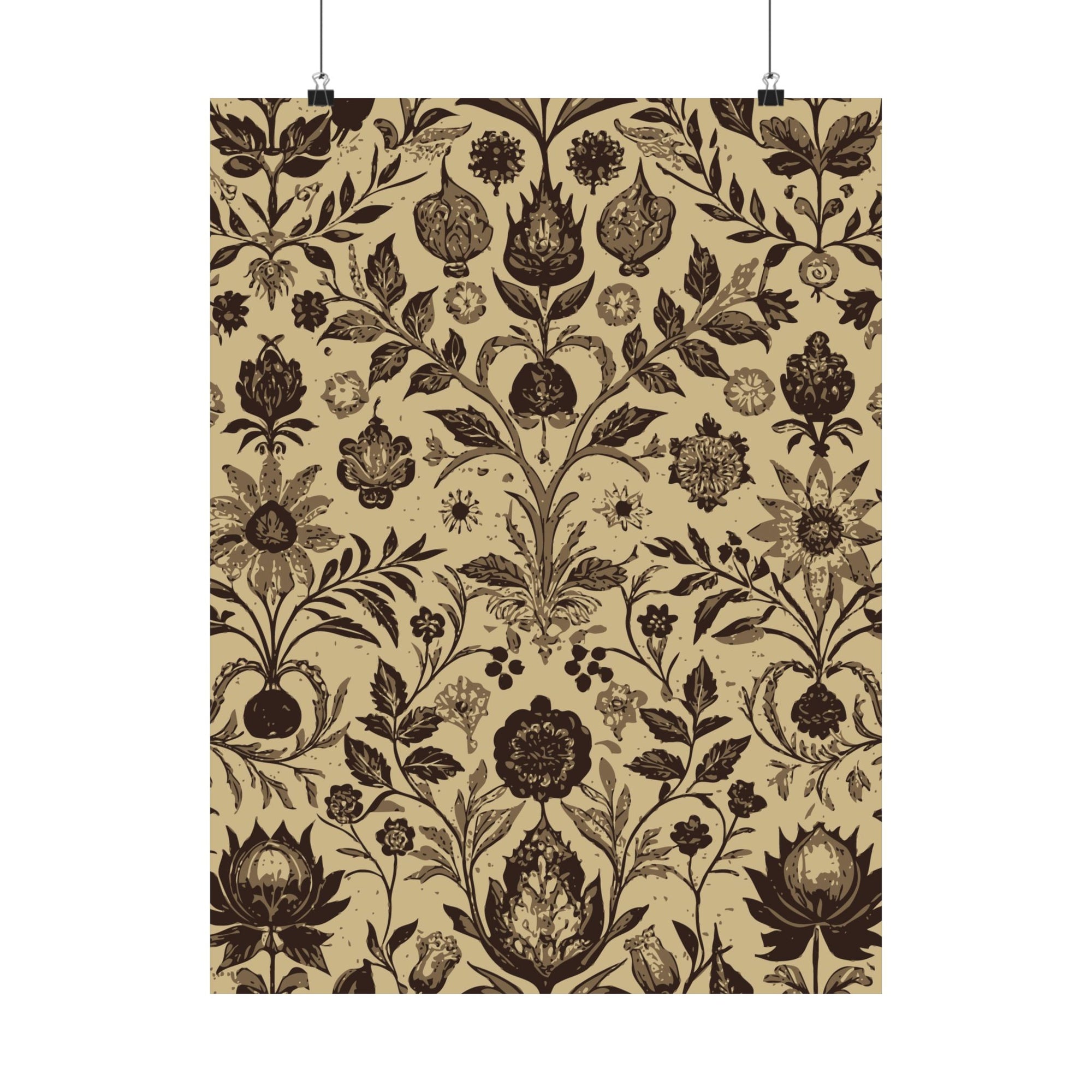 Folk Floral Pattern, Afghan Inspired 01 - 18 in x 24 in Matte Poster