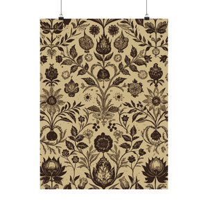 Folk Floral Pattern, Afghan Inspired 01 - 18 in x 24 in Matte Poster