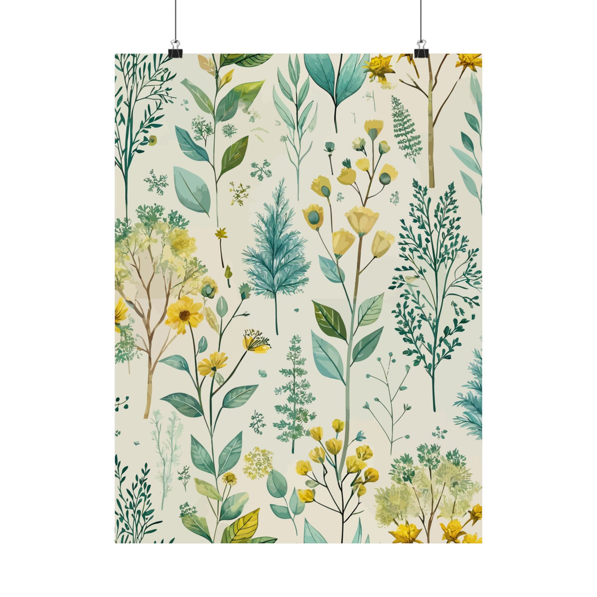 Folk Floral Pattern, Finnish Inspired 01 - 18 in x 24 in Matte Poster