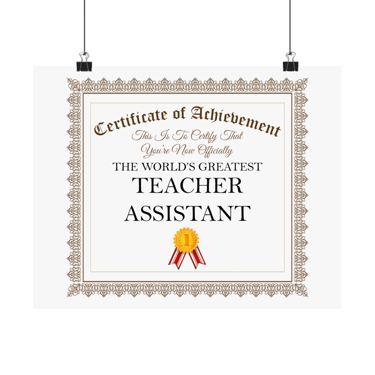 World's Greatest Teacher Assistant - 14 in x 11 in Matte Poster