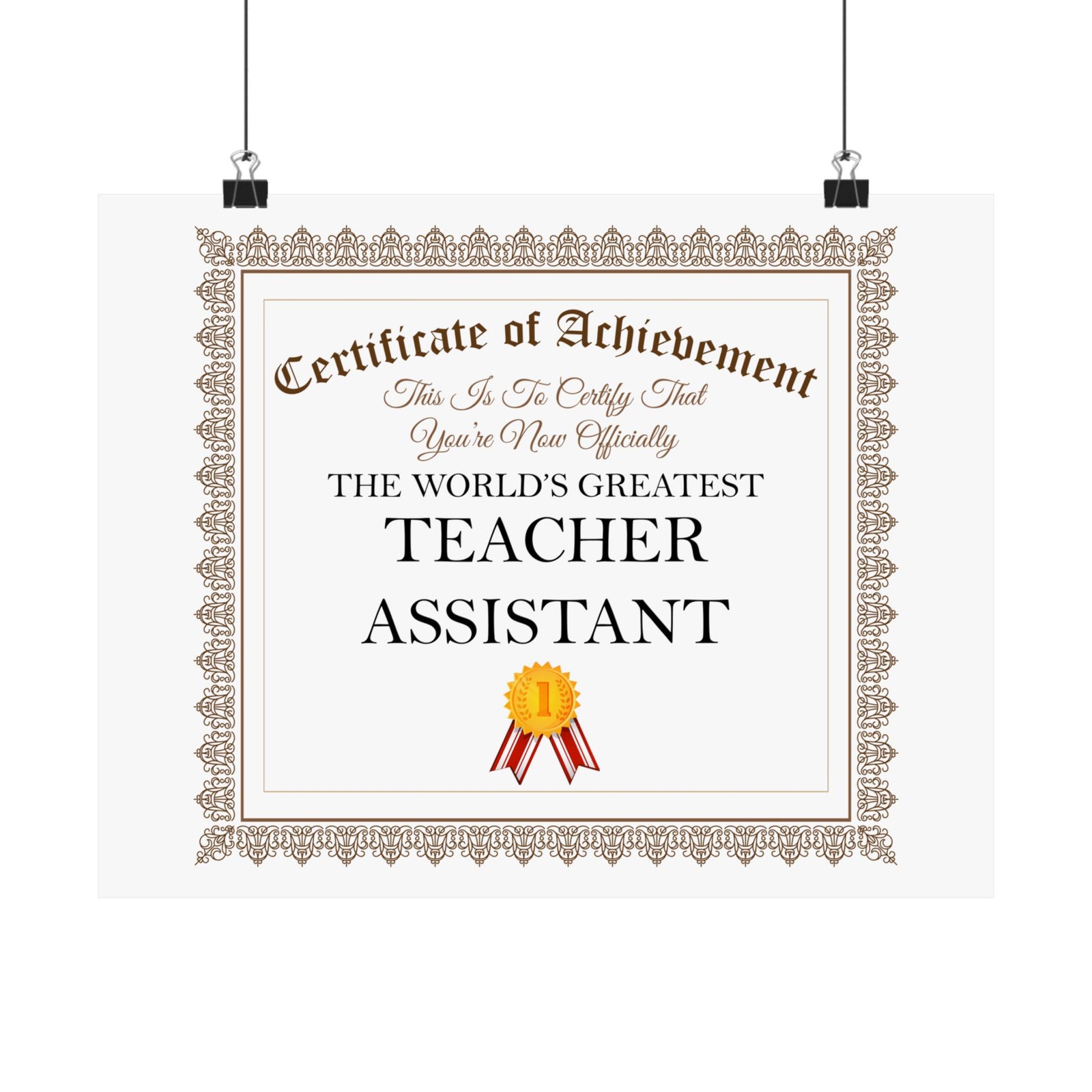 World's Greatest Teacher Assistant - 14 in x 11 in Matte Poster