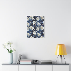 Nocturnal Bloom Pattern 011 - 18 in x 24 in Matte Canvas, Stretched, 1.25 in
