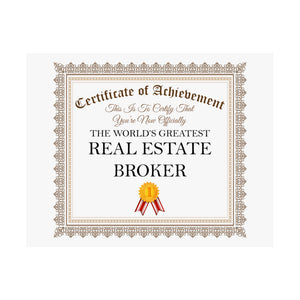 World's Greatest Real Estate Broker - 14 in x 11 in Matte Poster