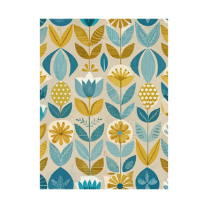 Folk Floral Pattern, Scandinavian Inspired 06 - 18 in x 24 in Matte Poster