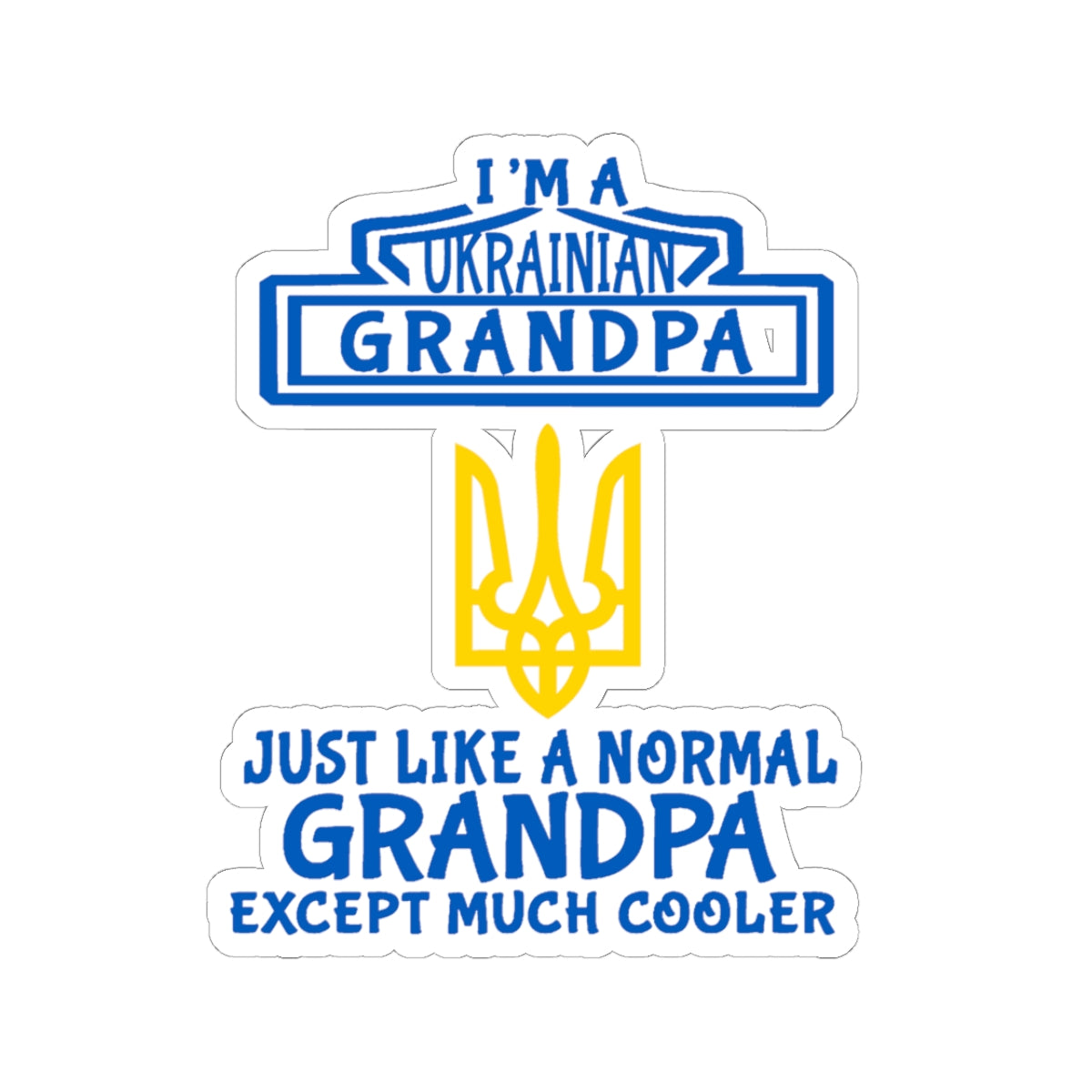 Ukrainian Grandpa - 3" x 3" Kiss-Cut Sticker