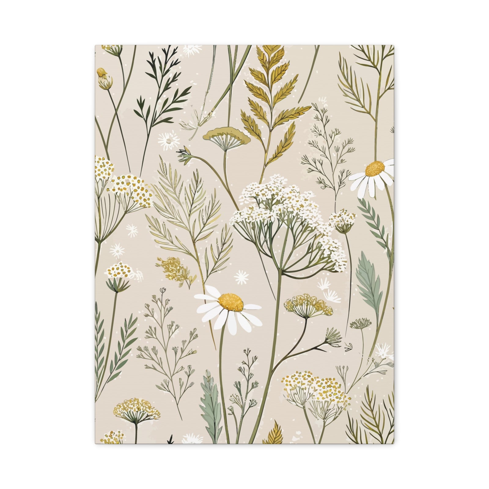 Wildflowers Pattern 057 - 18 in x 24 in Matte Canvas, Stretched, 1.25 in