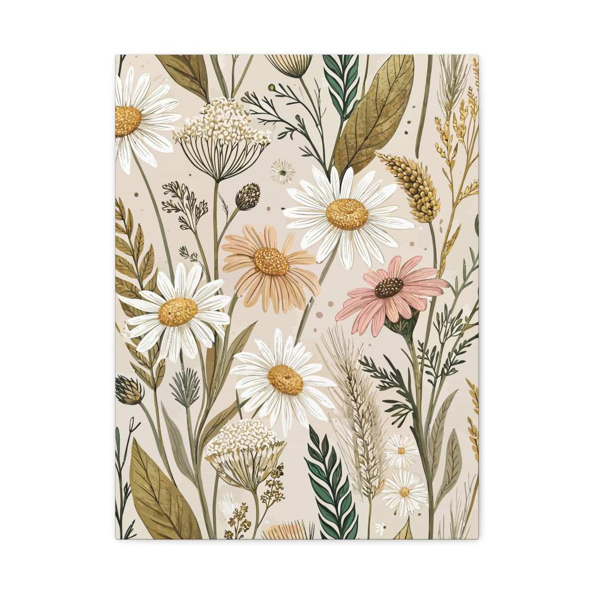 Wildflowers Pattern 012 - 18 in x 24 in Matte Canvas, Stretched, 1.25 in