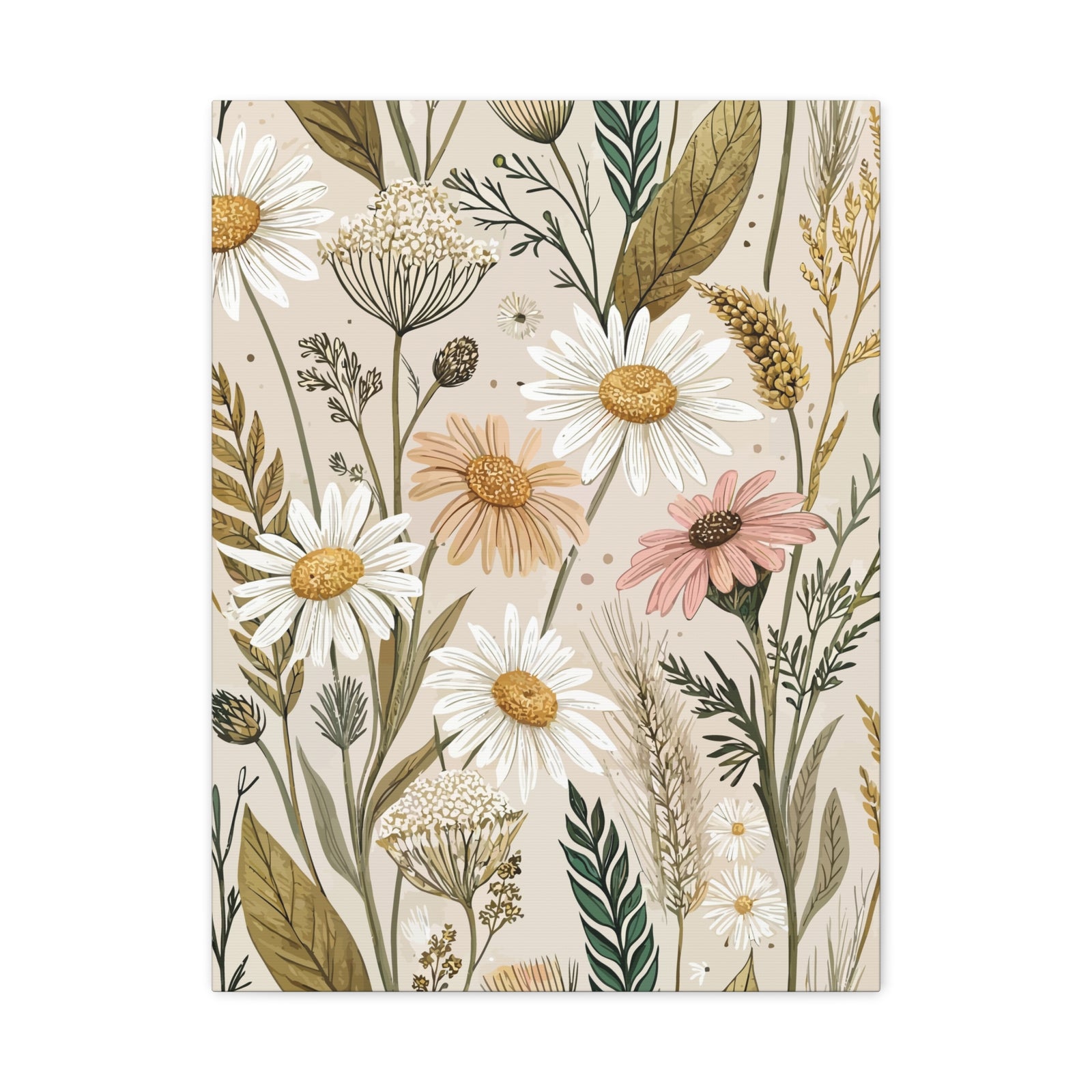 Wildflowers Pattern 012 - 18 in x 24 in Matte Canvas, Stretched, 1.25 in