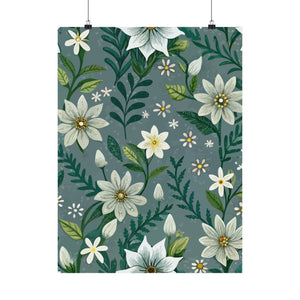 Folk Floral Pattern, Alpine Inspired 05 - 18 in x 24 in Matte Poster