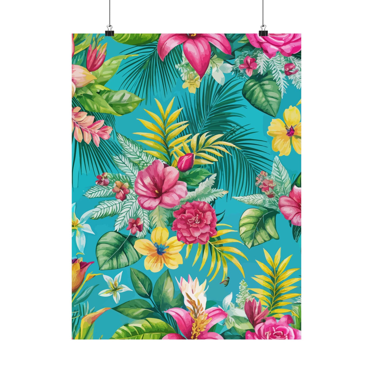 Folk Floral Pattern, Brazilian Inspired 01 - 18 in x 24 in Matte Poster