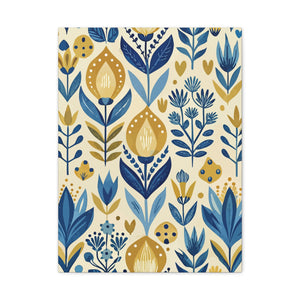 Folk Floral Pattern, Scandinavian Inspired 03 - 18 in x 24 in Matte Canvas, Stretched, 1.25 in