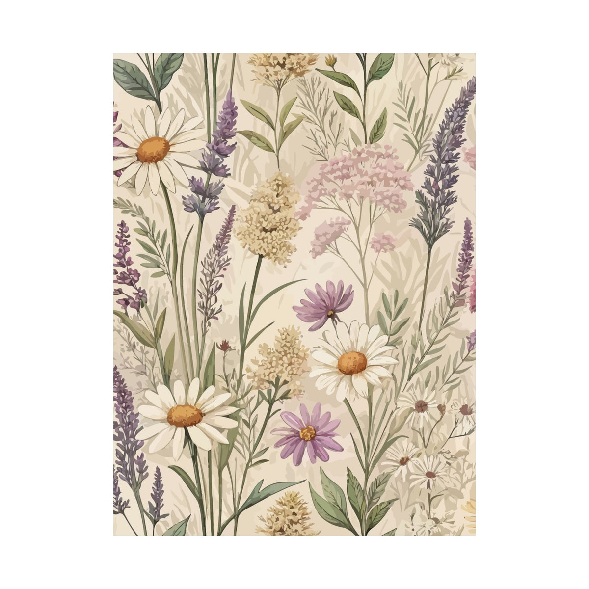 Wildflowers Pattern 148 - 18 in x 24 in Matte Poster