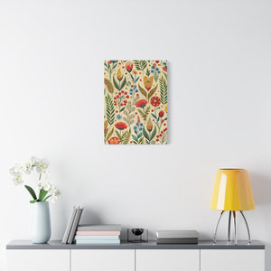 Folk Floral Pattern, Bulgarian Inspired 02 - 18 in x 24 in Matte Canvas, Stretched, 1.25 in