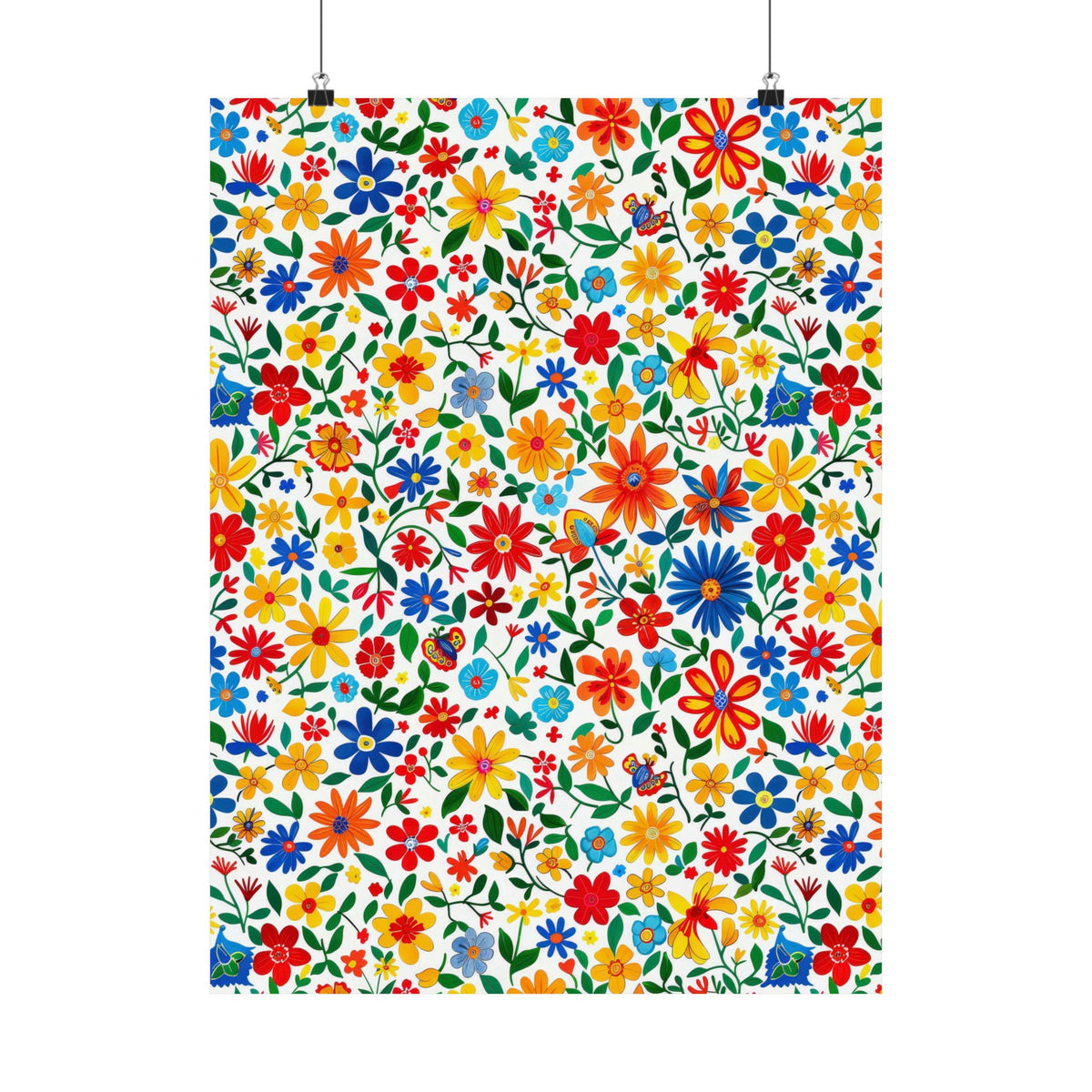 Mexican Floral Fiesta Pattern 009 - 18 in x 24 in Matte Poster