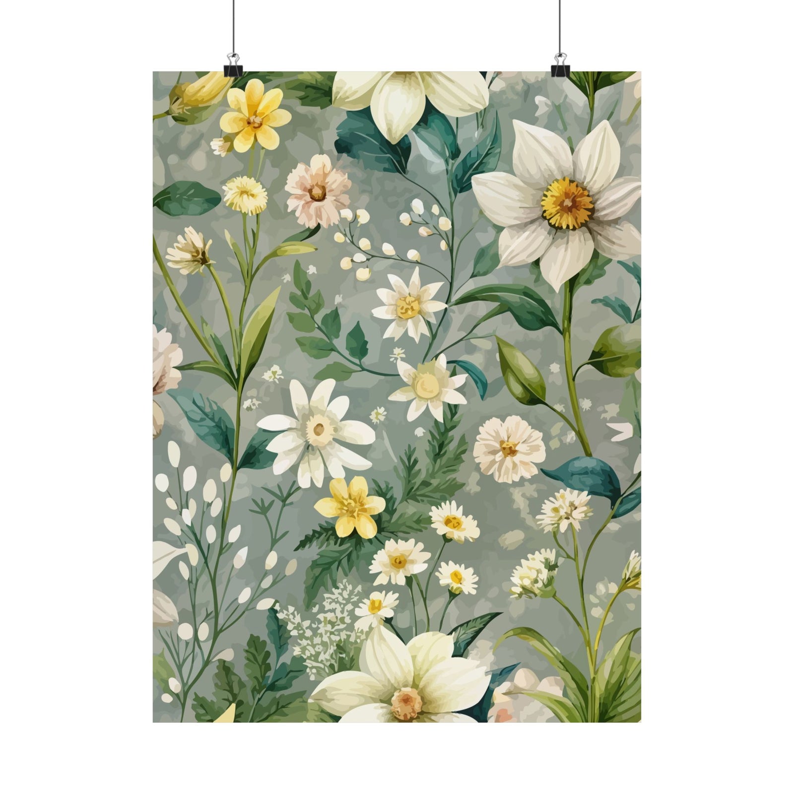 Folk Floral Pattern, Alpine Inspired 02 - 18 in x 24 in Matte Poster