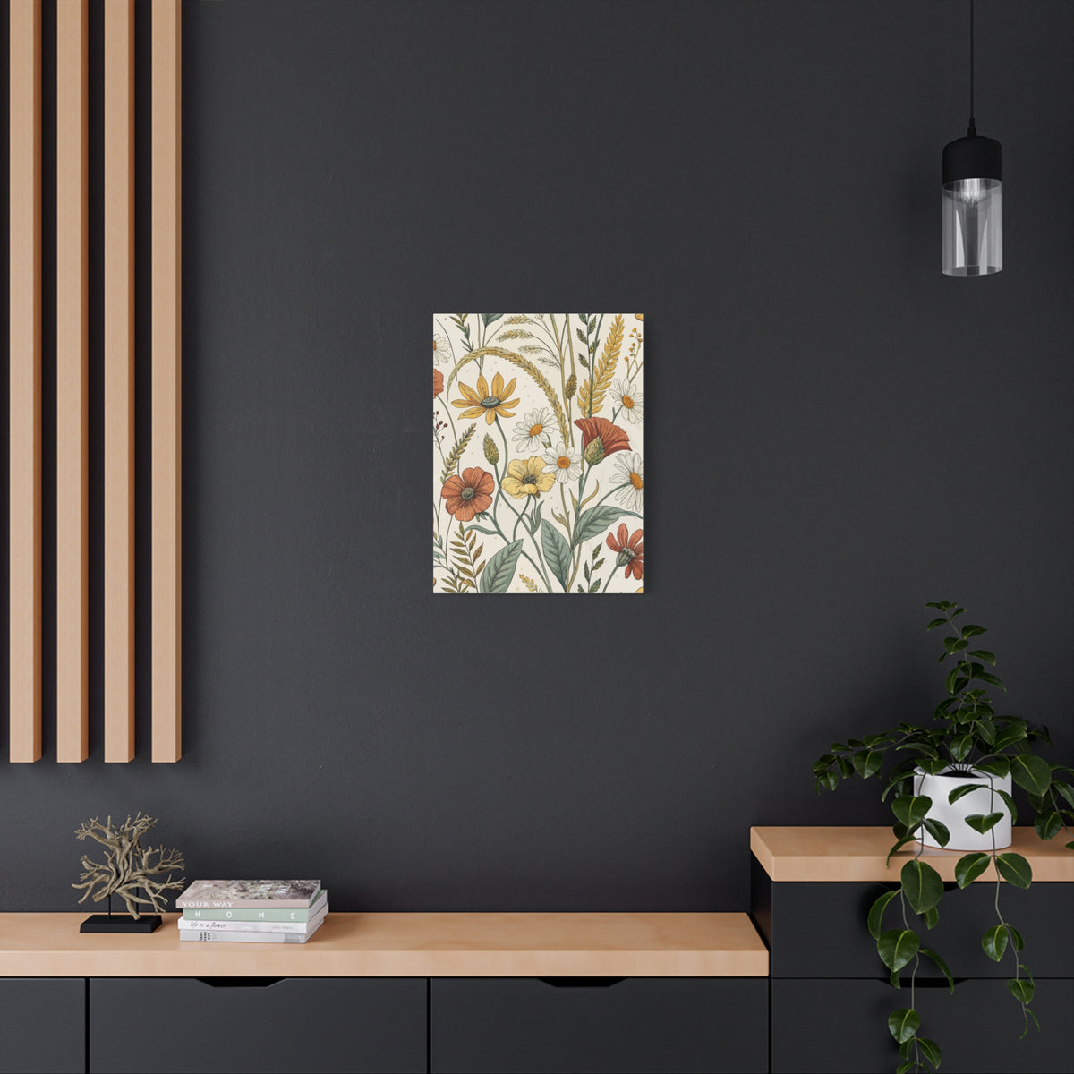 Wildflowers Pattern 001 - 18 in x 24 in Matte Canvas, Stretched, 1.25 in