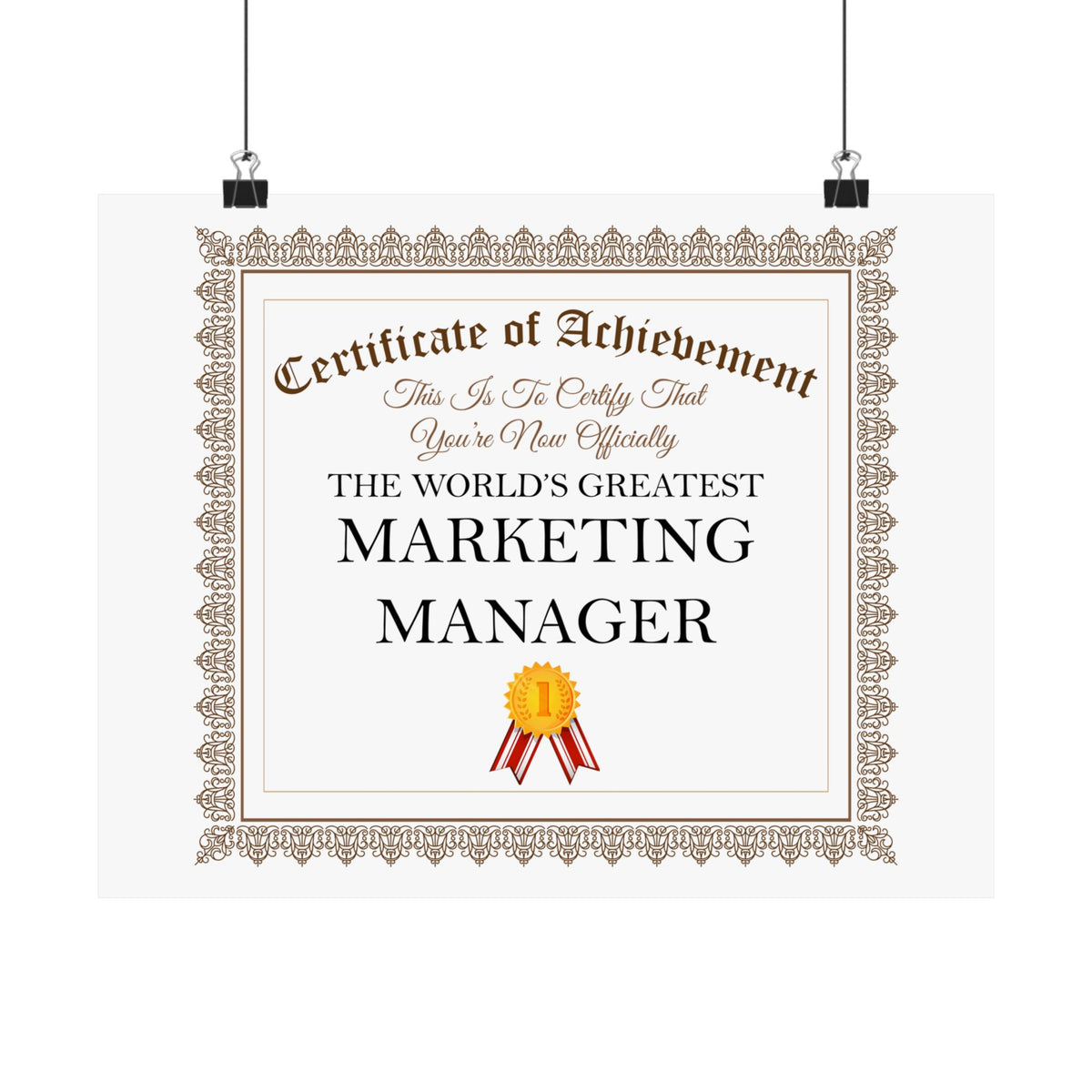 World's Greatest Marketing Manager - 14 in x 11 in Matte Poster