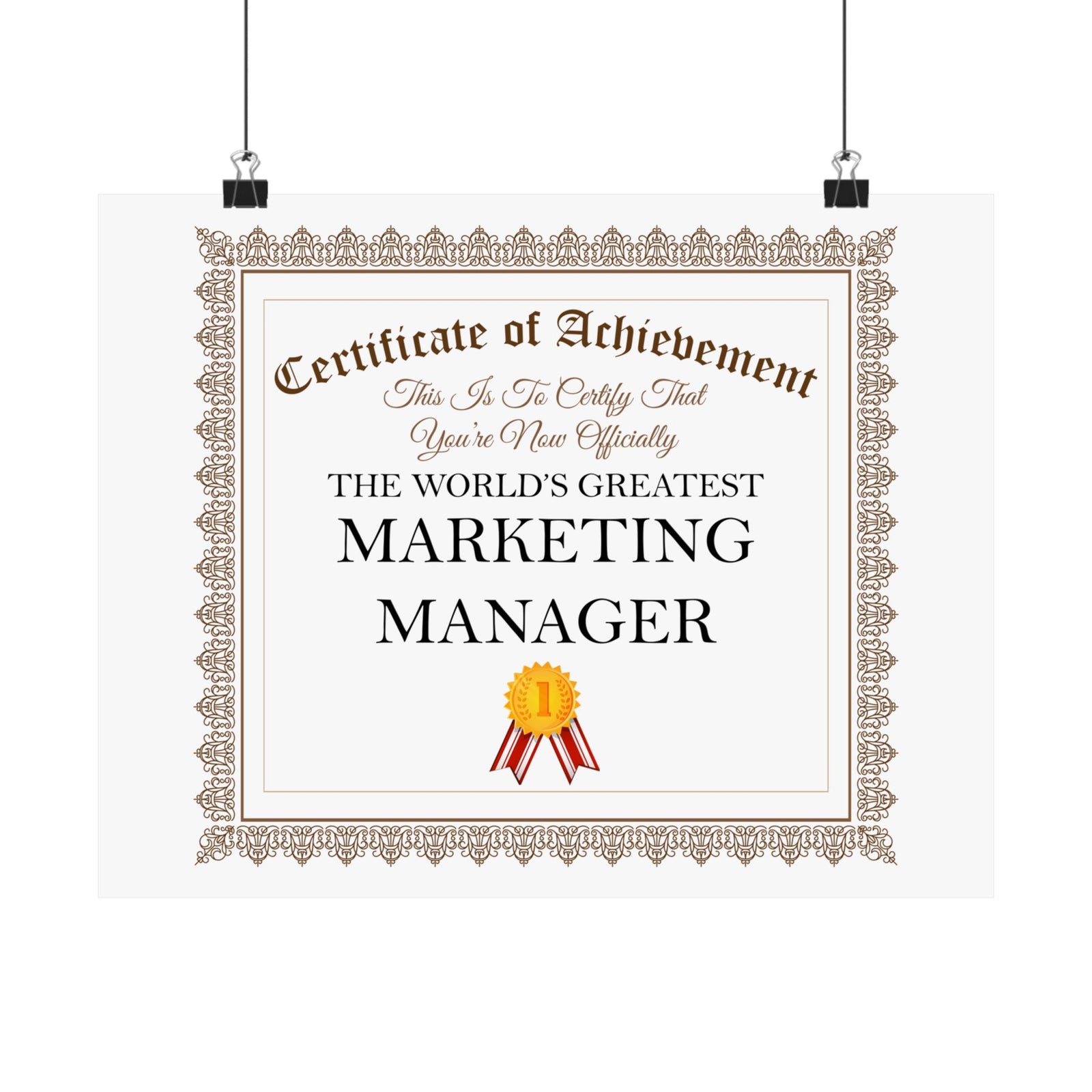 World's Greatest Marketing Manager - 14 in x 11 in Matte Poster