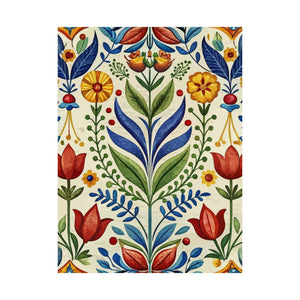 Folk Floral Pattern, Swedish Inspired 01 - 18 in x 24 in Matte Poster