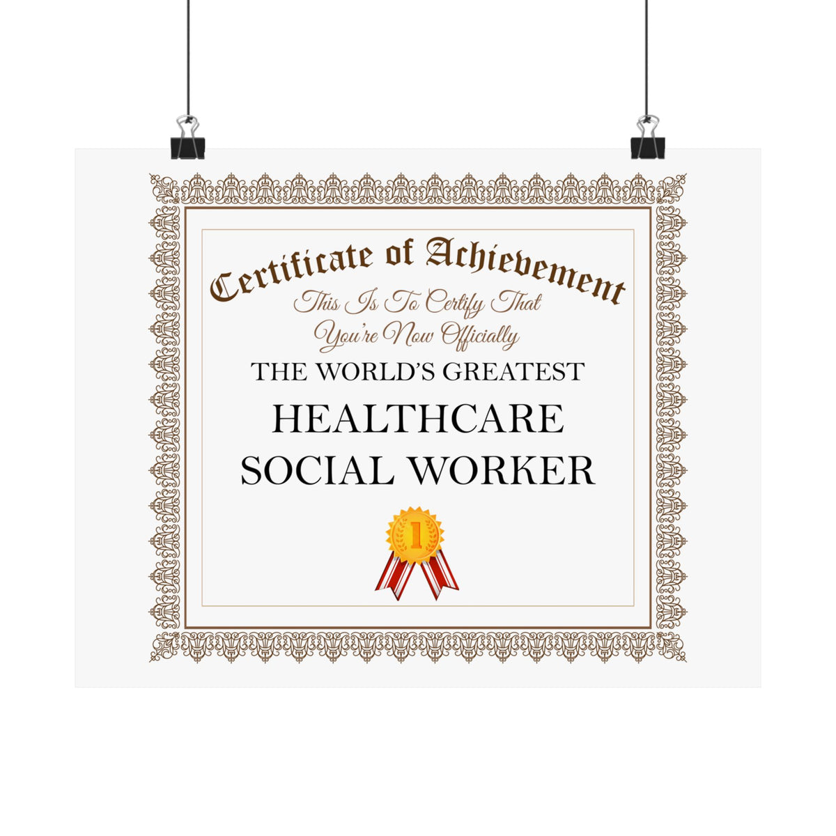 World's Greatest Healthcare Social Worker - 14 in x 11 in Matte Poster