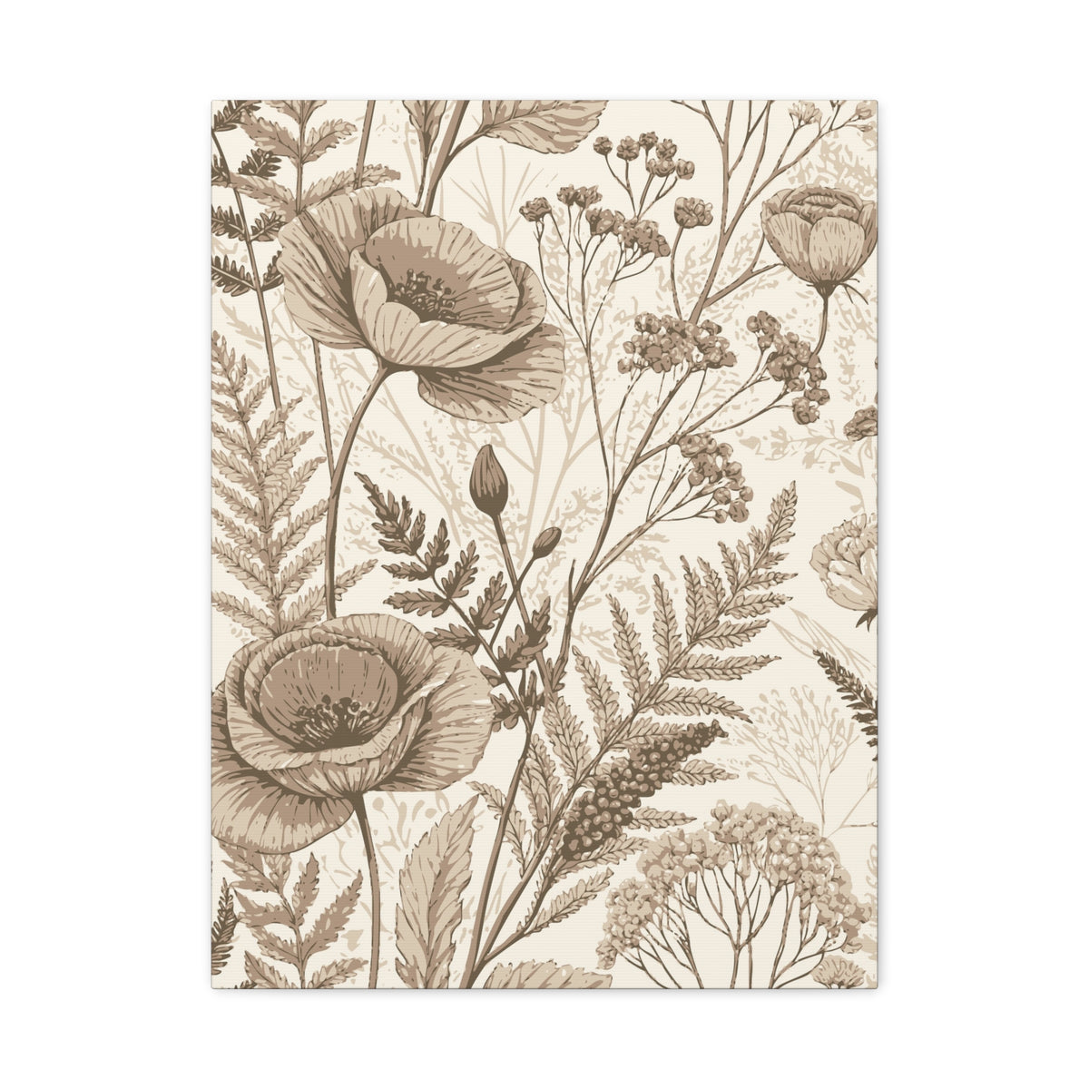 Wildflowers Pattern 156 - 18 in x 24 in Matte Canvas, Stretched, 1.25 in