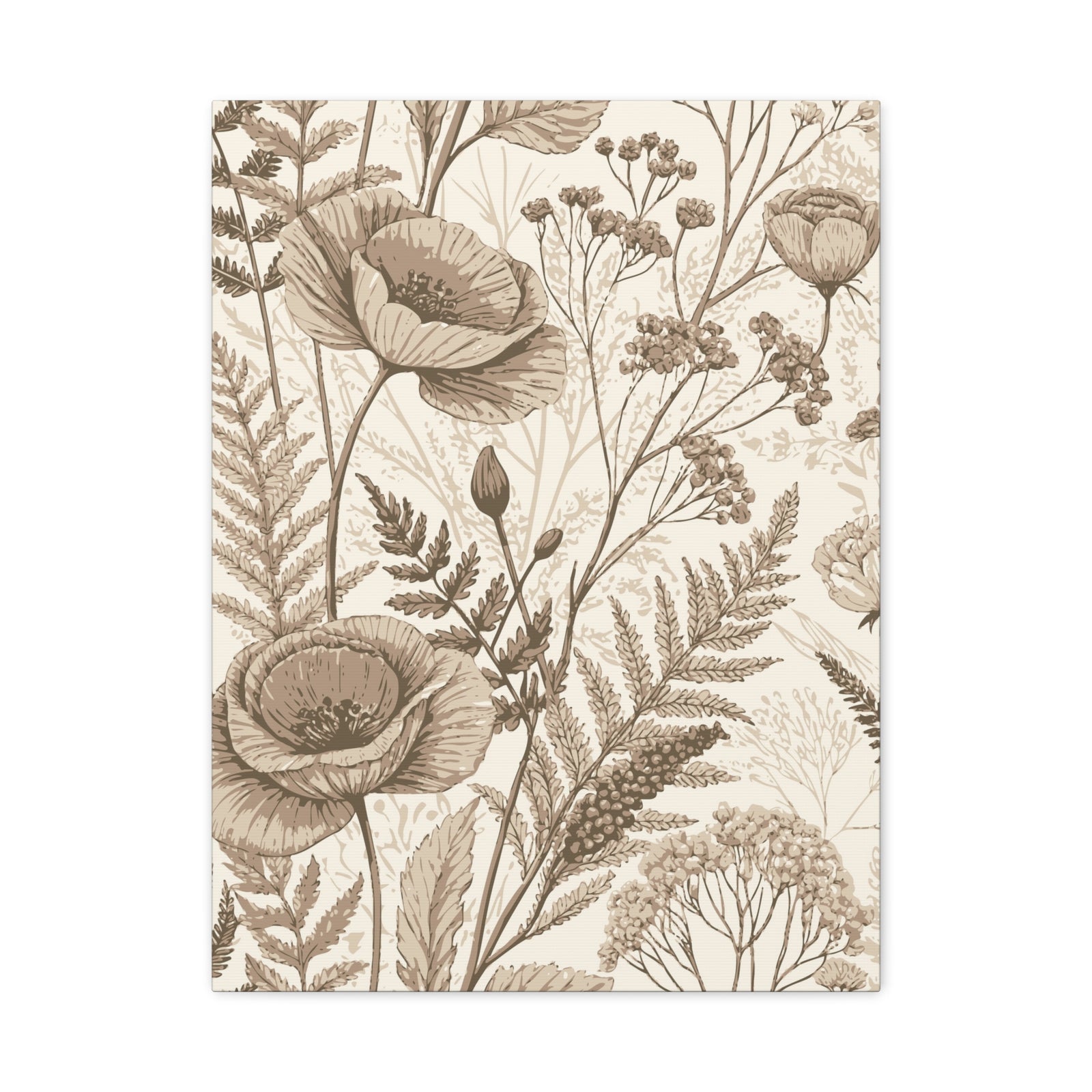 Wildflowers Pattern 156 - 18 in x 24 in Matte Canvas, Stretched, 1.25 in