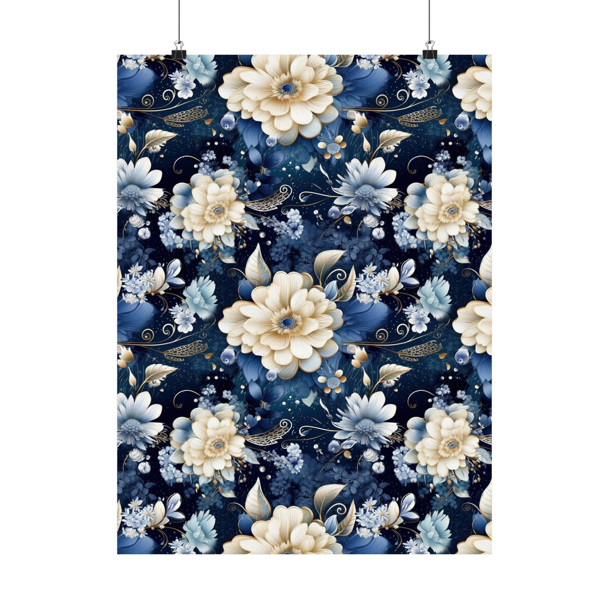 Nocturnal Bloom Pattern 001 - 18 in x 24 in Matte Poster