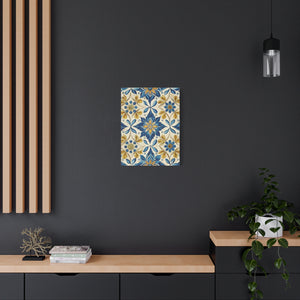 Folk Floral Pattern, Portuguese Inspired 01 - 18 in x 24 in Matte Canvas, Stretched, 1.25 in