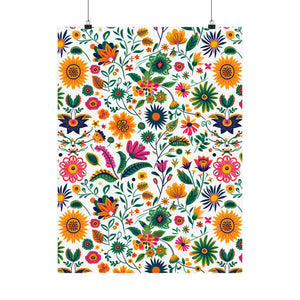 Mexican Floral Fiesta Pattern 015 - 18 in x 24 in Matte Poster